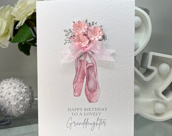 Carte d'anniversaire de petite-fille, carte de danseuse de ballet de petite-fille, belle petite-fille, carte de petite-fille adolescente, carte de luxe, carte faite main