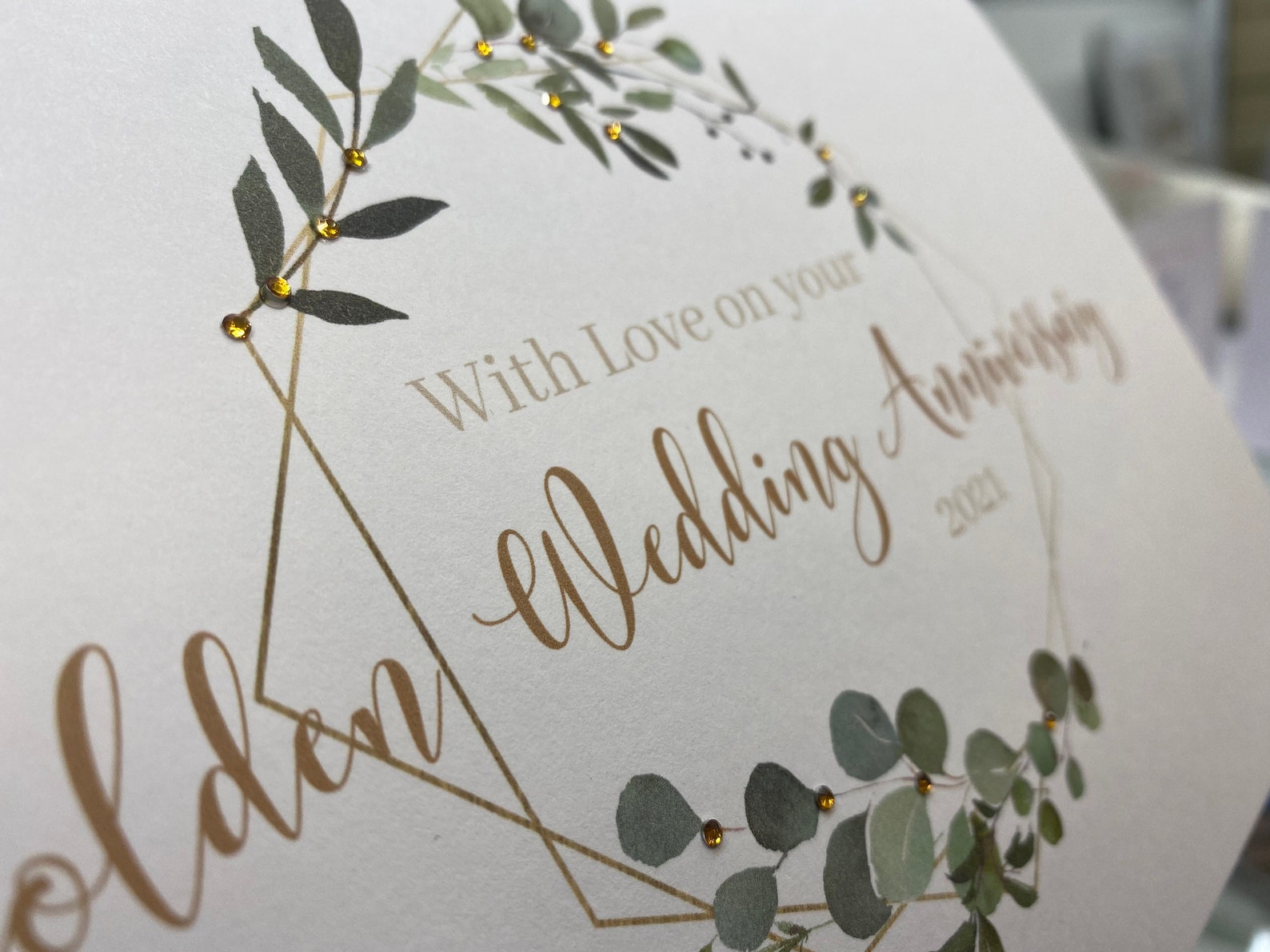 Golden Wedding Anniversary Card Golden Anniversary 50th | Etsy UK