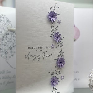 Cartão de feliz aniversário de amigo, cartão de aniversário de amigo incrível, cartão de amigo, cartão de melhor amigo, cartão grande, cartão de aniversário de bestie de luxo, com joias