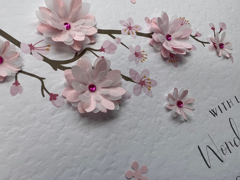 Mum Happy Birthday Card, Amazing Mum Birthday Card, Mum Card, Keepsake Card, Large Card, Luxury Mum Birthday Card, 3d Card, Cherry Blossom image 2