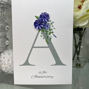 Tarjeta de aniversario de bodas, tarjeta de aniversario, flores de papel 3D, tarjeta de recuerdo, tarjeta de aniversario de lujo, tarjeta de aniversario spcecial,