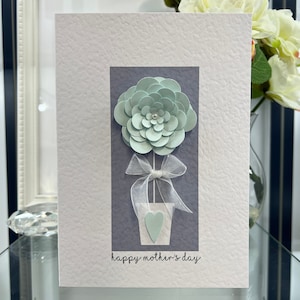 Cartão de Dia das Mães, Cartão de Dia das Mães Feito à Mão, Cartão Especial para Mãe, Cartão de Dia das Mães 3D, Cartão de Flores de Papel, Cartão para Mãe, Mãe, Múmia,