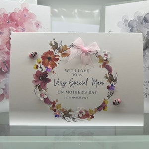 Muttertagskarte, handgemachte Muttertagskarte, spezielle Mama-Karte, 3D-Muttertagskarte, Papierblumenkarte, Karte für Mama, Mutter, Mumie,
