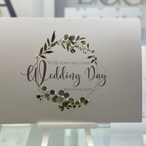 Biglietto di nozze, biglietto da sposa semplice, ghena geometrica e gemme, keepsake card, biglietto da sposa 3d, biglietto da sposa speciale, carta sposa e sposo