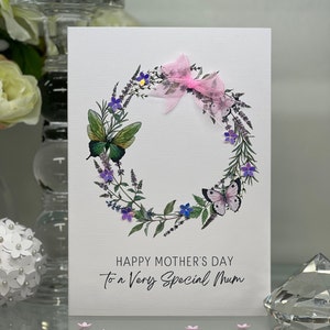Muttertagskarte, Handgemachte Muttertagskarte, Spezielle Mama Karte, 3D Muttertagskarte, Papierblumen & Schmetterlinge Karte, Karte Für Mama