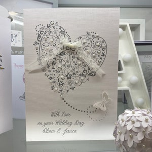 Personalised Wedding Card, 2022 Wedding Card Heart, Special Keepsake Card, 3d Wedding Card, 2022 Wedding Card, Bride & Groom Card To Frame