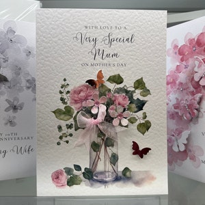 Tarjeta del Día de la Madre, Tarjeta del Día de la Madre hecha a mano, Tarjeta especial para mamá, Tarjeta del Día de la Madre en 3D, Tarjeta con flores de papel, Tarjeta para mamá, Madre, Mamá,