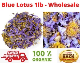 Blue Lotus Flower bulk(1lb/450g/16oz)Nymphaea Caerulea/Egyptian Lotus for herbal tea-Sacred Blue Lotus/Lucid Dream Tea-Blue Lotus Herb