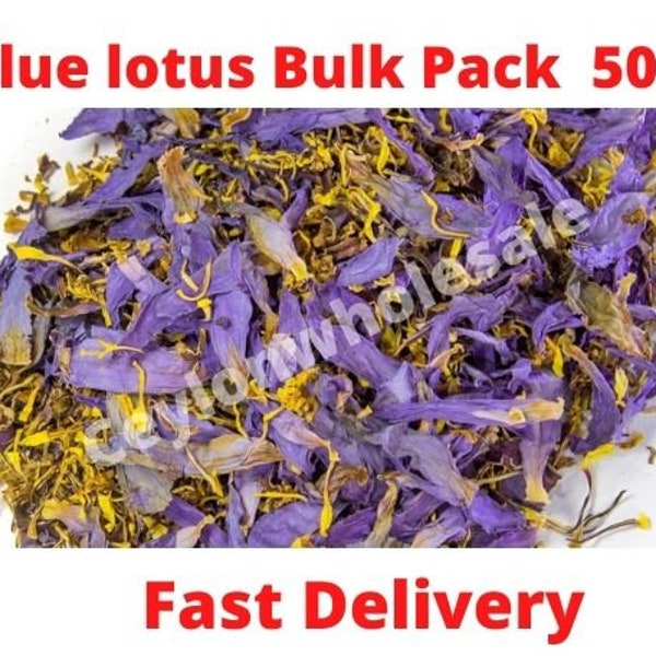 Blue lotus Flower Bulk Package (17oz/500g) World Best Egyptian lotus/Nymphaea caerulea/Organic Lotus Flowers Best For Lucid Dreaming Tea