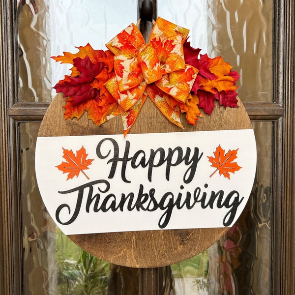 Fall Welcome Sign | Happy Thanksgiving | Front Door Wreath | Turkey Decor | Front Door Hanger | Fall Wreath | Door Wreath | Gobble