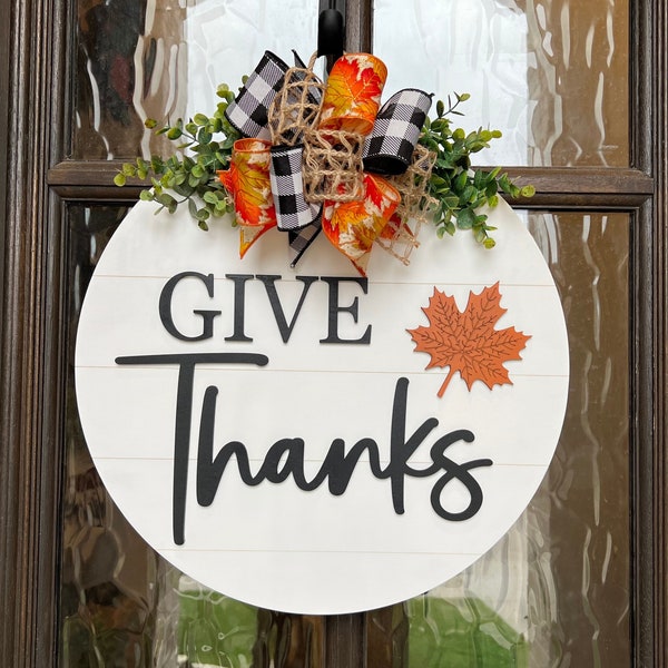 Fall Front Door Decor | Give Thanks | Thanksgiving Front Door Wreath | Turkey Decor | Front Door Hanger | Fall Wreath | Door Wreath | Gobble