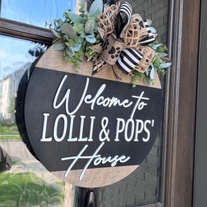 Welcome Sign | Welcome To Grandma & Grandpas House | Front Door Hanger | Front Door Wreath | Welcome to our home | Front Door Decor | 3D