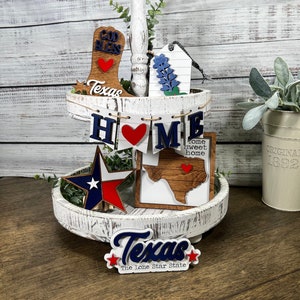 Texas Tiered Tray Decor | Texas Tray Decor | Tiered Tray Set | Tiered Tray Texas | Tiered Tray Sign | Texas Decor