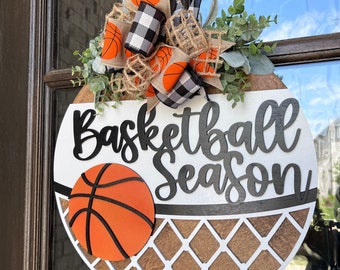 Front Door Decor | Basketball Door Sign | Basketball Season | Welcome Sign Front Door | 3d Door Hanger | 3d Door Sign | Front Door Wreath