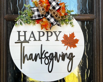 Fall Front Door Decor | Happy Thanksgiving | Front Door Wreath | Turkey Decor | Front Door Hanger | Fall Wreath | Door Wreath | Gobble