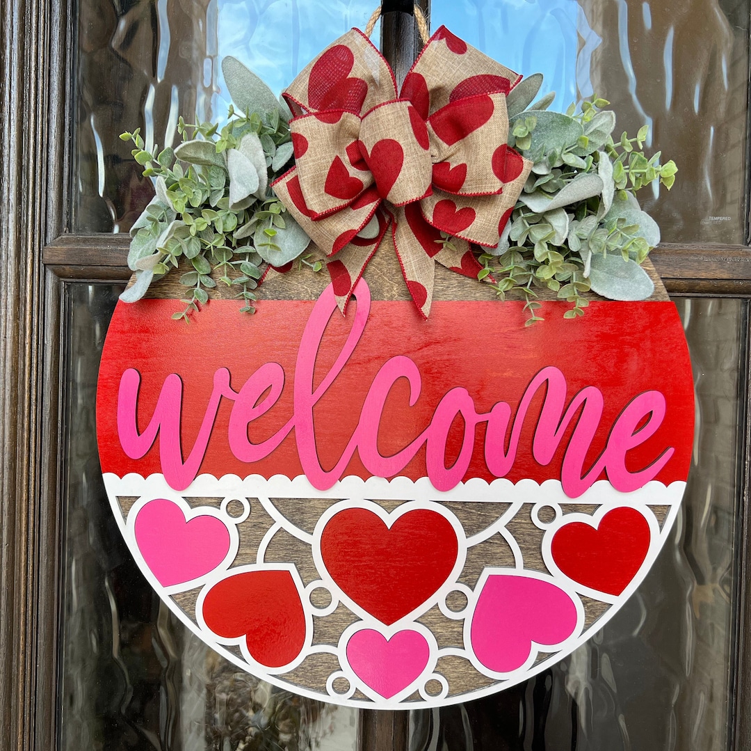 Valentines Front Door Decor Hello Valentine Valentines Day Wreath Door