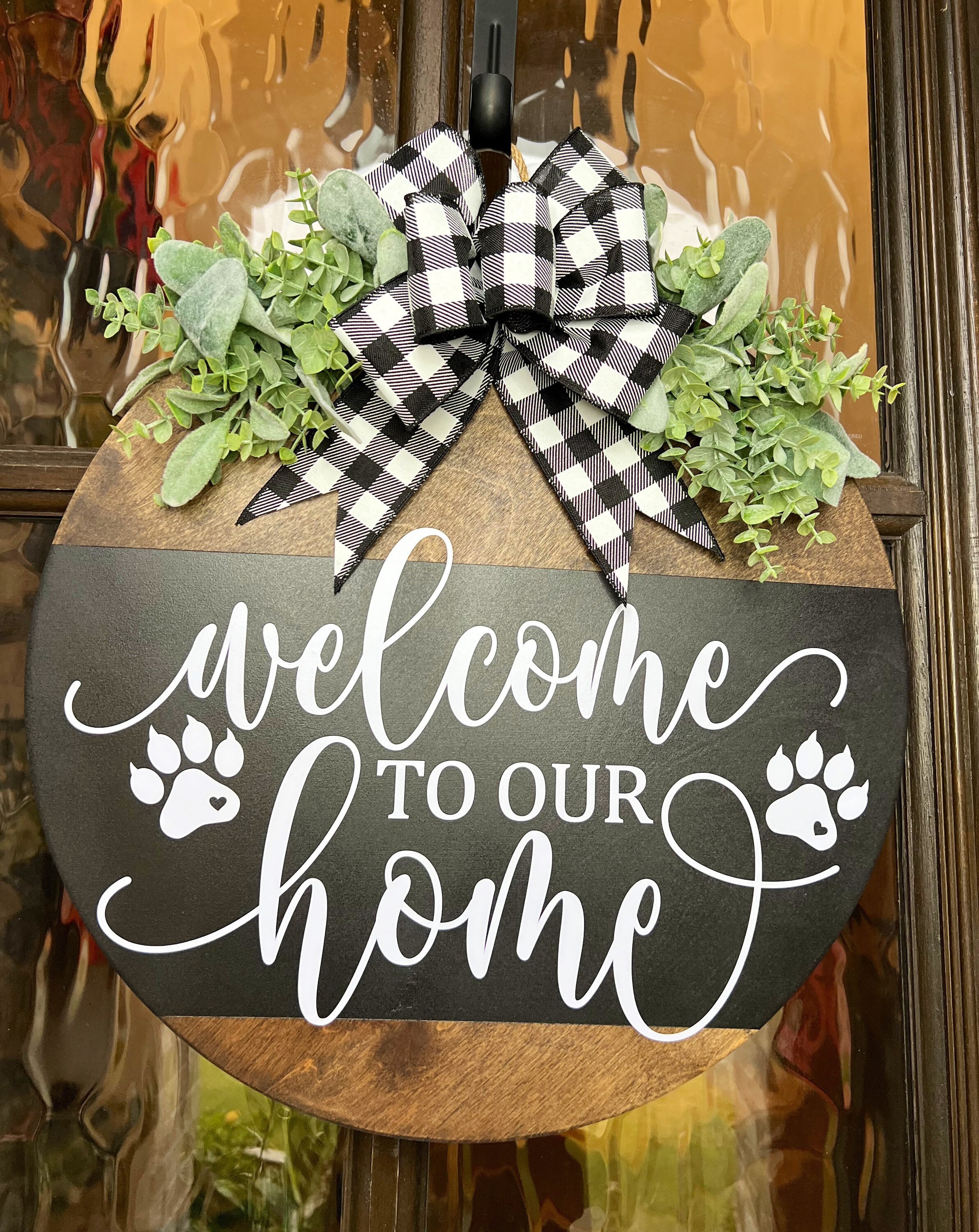 Sign to Our Home Cat Paw Print Cat Lover Etsy