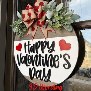 Valentines | Front Door Decor | Front Door Wreath | Happy Valentines Day | Welcome | Front Door Sign | Valentines Door Hanger | Be Mine