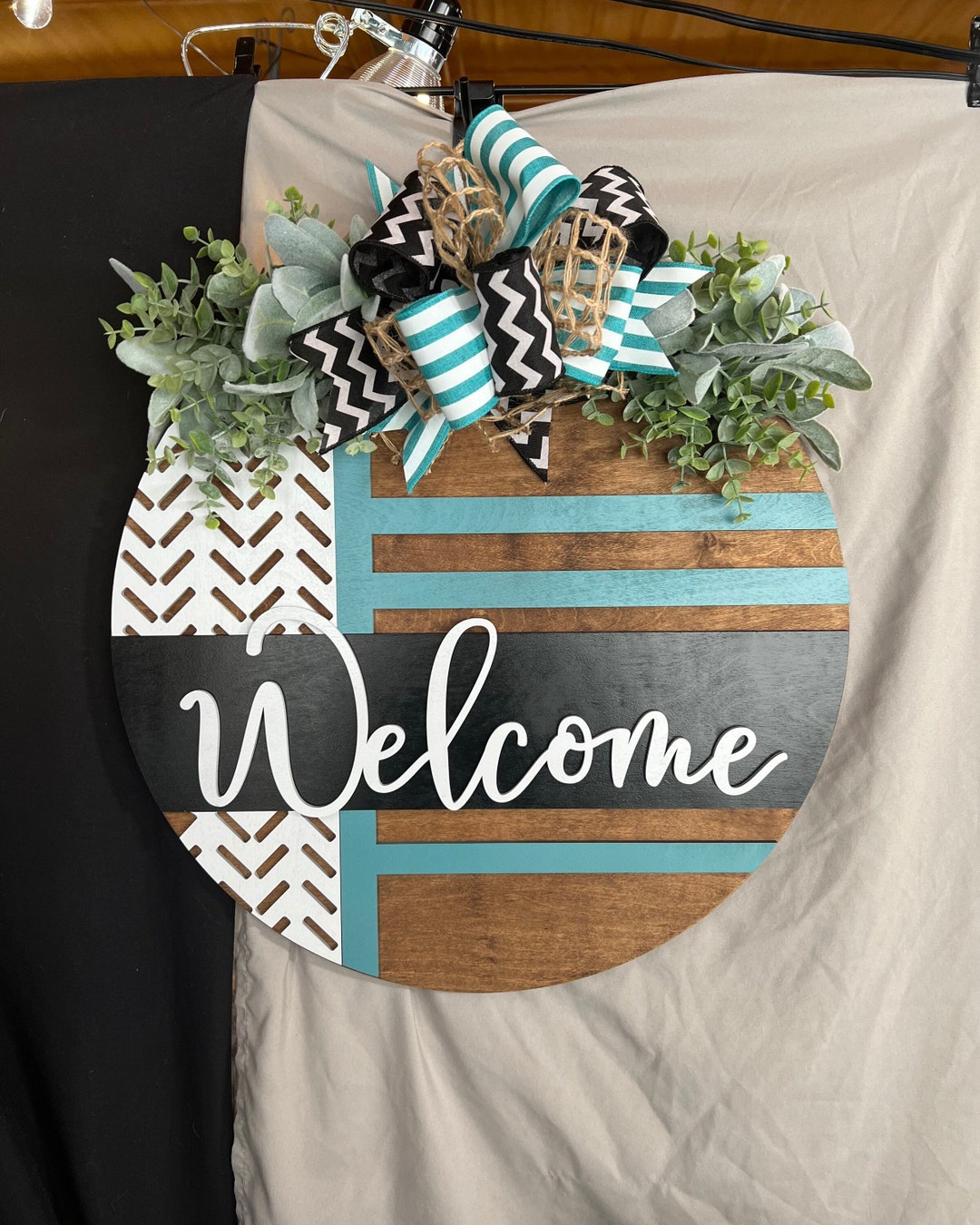 Front Door Decor Boho Herringbone Door Hanger 3d Door Hanger 3d