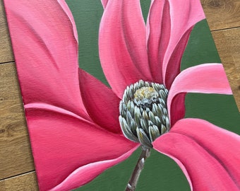 Acrilic painting - Peinture - Acrilic artisant - Handmade - Cadeau - Magnolia fleur