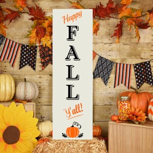 Letrero de madera para porche "Feliz otoño" SVG