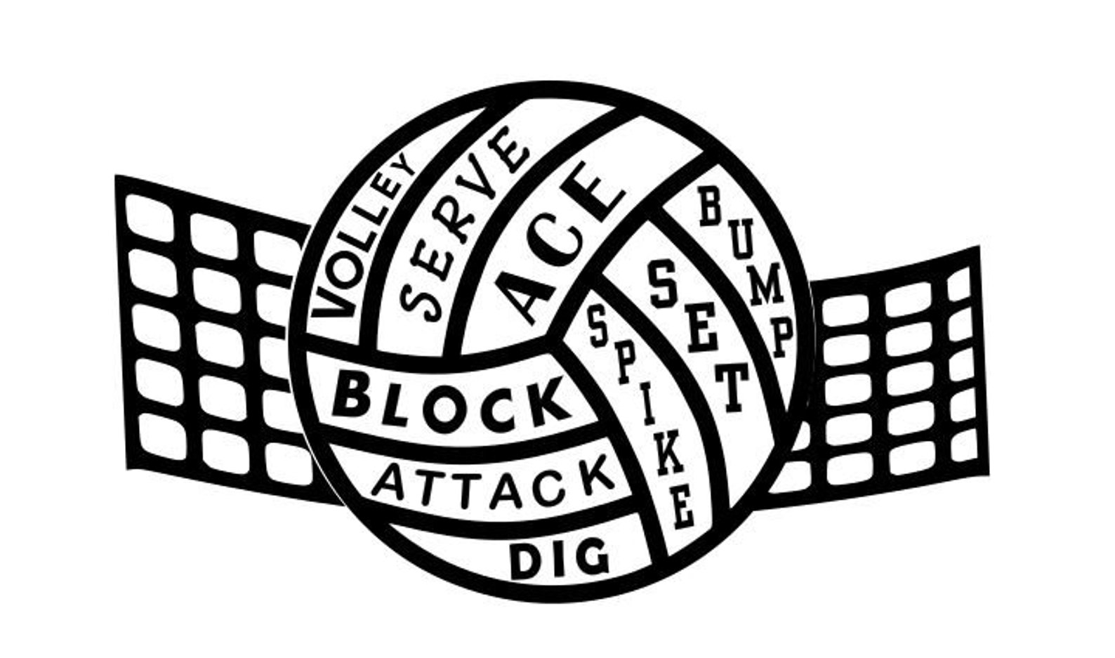 Volleyball with Word Inspiration SVG Cut File Etsy