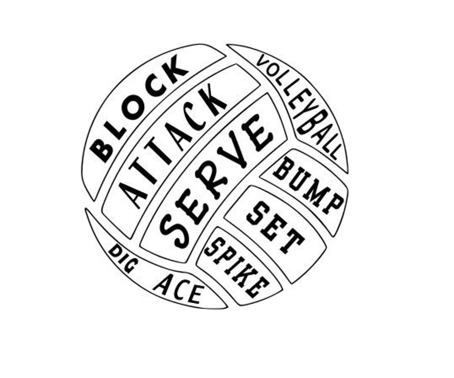 Volleyball with Word Inspiration SVG Cut File Etsy