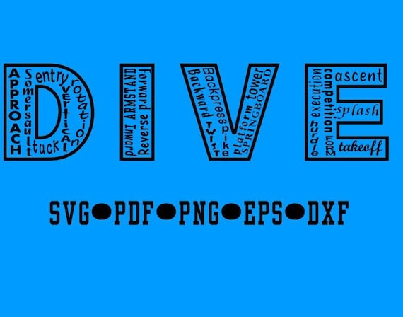 DIVE with motivational words cut file | Etsy