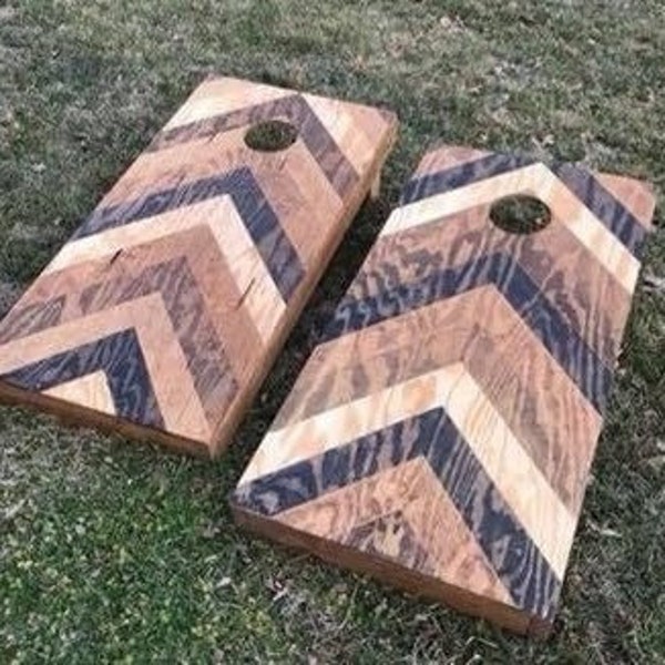 Herringbone Cornhole Boards/ Cornhole/ Yard Games/ Cornhole Design/ Bean Bag Toss/ Cute Cornhole Boards/ Custom Cornhole/ Cheveron Cornhole