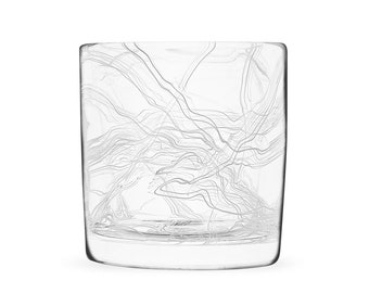 Strada Series in White - Hand Blown Rocks Glass, Whiskey Glasses, Cocktail Glasses, Scotch Glass