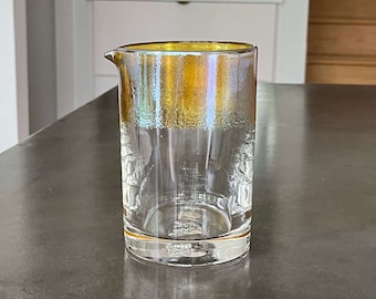 Handblown Cocktail Mixing Glass: The Gilded One, Gold Barware, 500ml, Made in USA