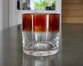 Maraschino - Whiskey Glass, FREE SHIPPING, Hand Blown Rocks Glass, Made in USA! Cocktail Glass, Scotch Glass, Vintage style! Cherry Red