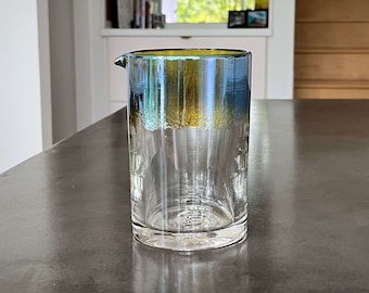Handblown Cocktail Mixing Glass: Antique Silver, 500ml Barware, Made in USA