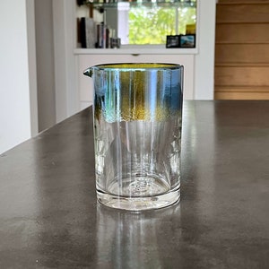Handblown Cocktail Mixing Glass: Antique Silver, 500ml Barware, Made in USA