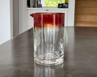 Handblown Cocktail Mixing Glass: Maraschino Cherry Red, 500ml, Made in USA