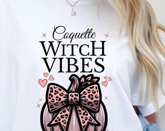 Coquette Witch Vibes PNG, Retro Halloween, Sublimation Design
