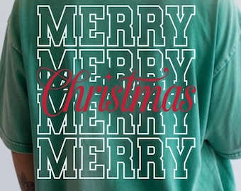 Retro vrolijk kerstfeest, png, kerstshirtontwerp (digitale download)