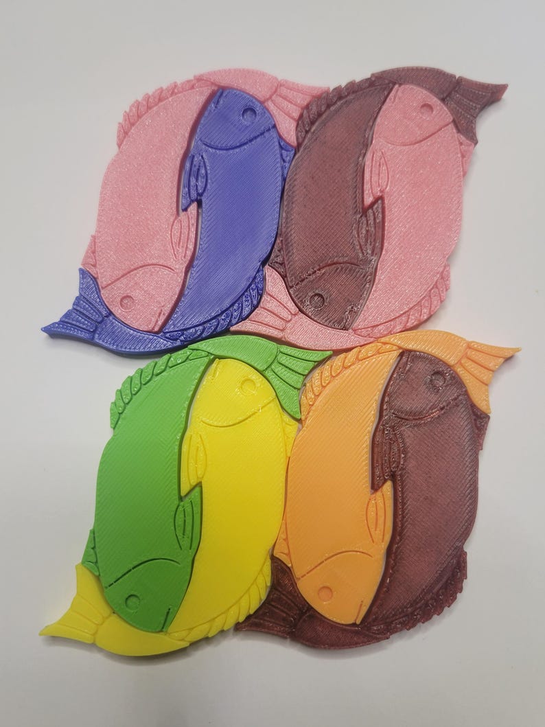 Fish Magnet Tessellation - Set of 7 Magnets - Etsy