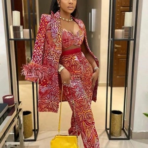 Ankara 2piece set, African print trouser and kimono set, African print matching set, African print women coord,Ankara maxia kimono and pants