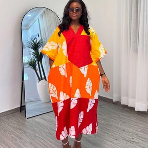 Elegant African print summer dress, Ankara tie & dye summer dress, African print maxi dress, African clothing, African fashion, Ankara dress