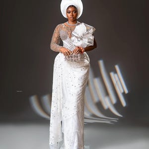 Nigerian wedding attire, Igbo wedding dress, African bridal dress, Elegant classy dress, African wedding dress, Yoruba wedding dress