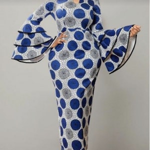 Custom African print bridal dress, Ankara dress, African print, African clothing, Ankara dress, classy dress, Ankara Bridal dress