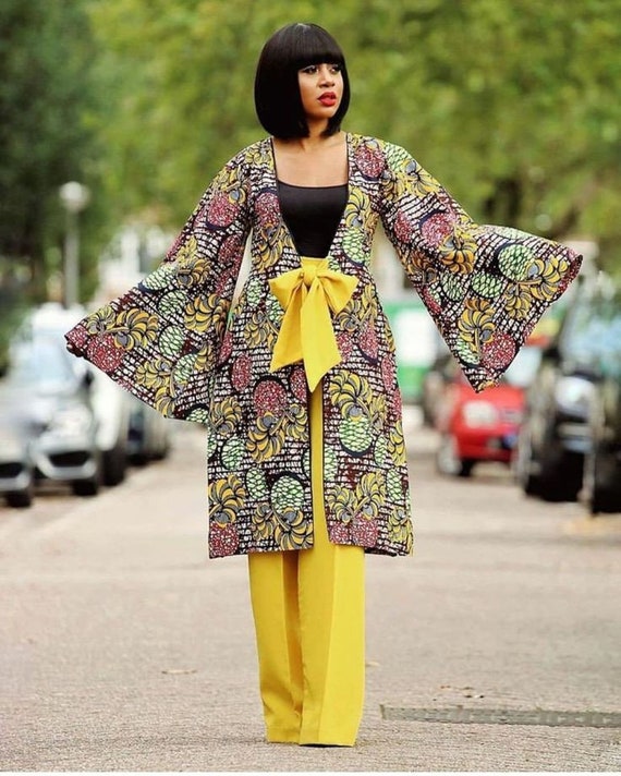 African Print Kimono, Ankara Kimono, Women African Print Kimono