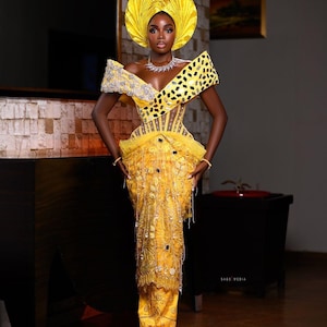 Nigerian wedding attire, Igbo wedding dress, African bridal dress, Elegant classy dress, African wedding dress, Yoruba wedding dress