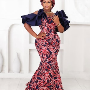 Elegant African print dress, Ankara corset dress, African print maxi dress, African clothing, African fashion, Ankara dress, Party Dress