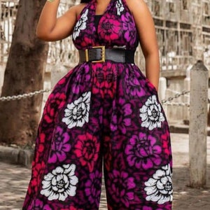 African print jumpsuit, Ankara jumpsuit, African print full length jumpsuit, African clothing, African fashion, Women jumpsuit