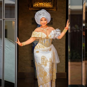 Nigerian wedding attire, Igbo wedding dress, African bridal dress, Elegant classy dress, African wedding dress, Yoruba wedding dress