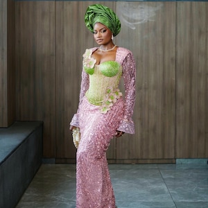 Nigerian wedding attire, Igbo wedding dress, African bridal dress, Elegant classy dress, African wedding dress, Yoruba wedding dress