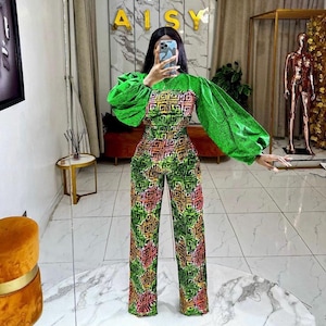 African print jumpsuit, Ankara jumpsuit, African print full length jumpsuit, African clothing, African fashion, Women jumpsuit