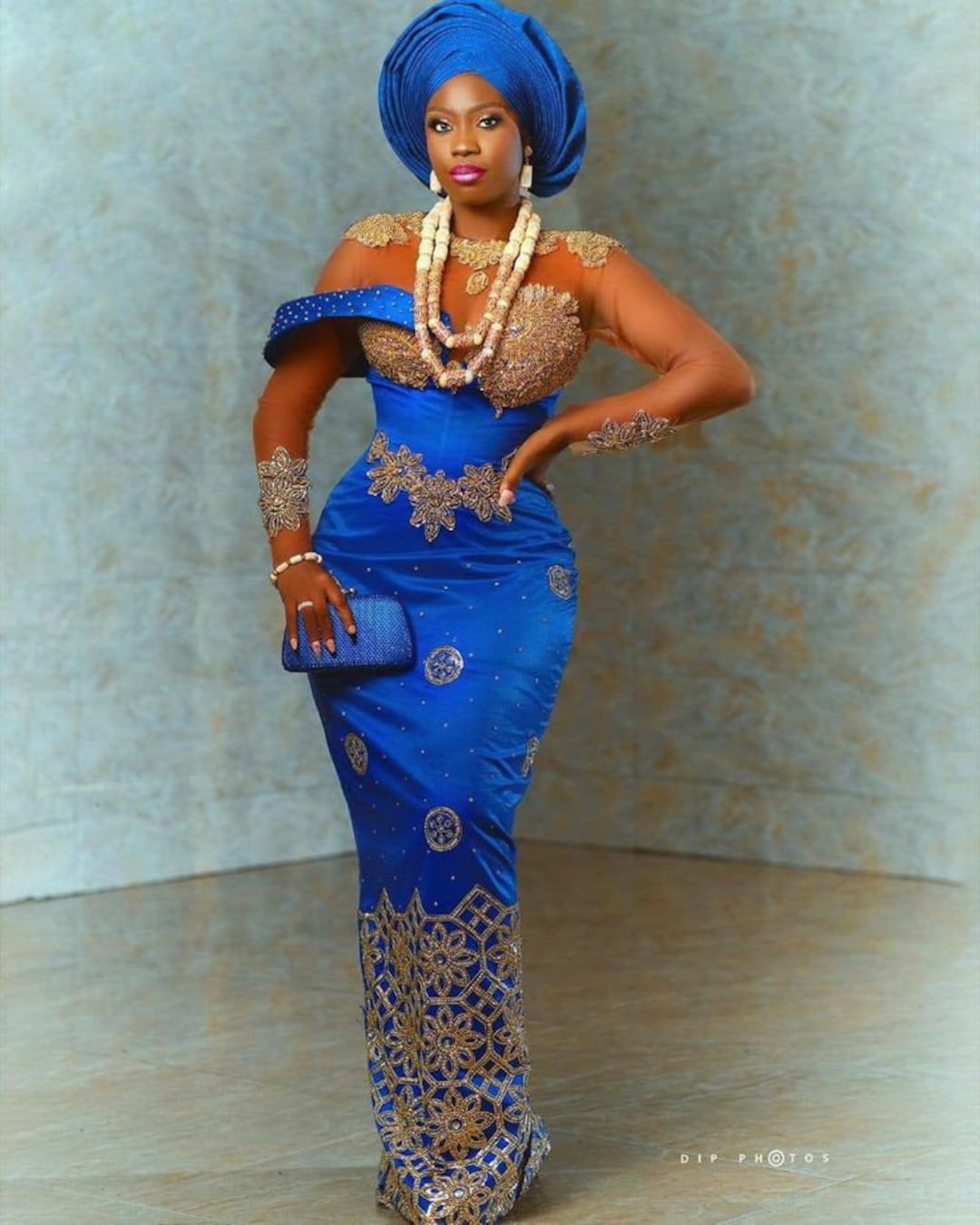 Custom African Print Bridal Dress,elegant Classy Dress, Nigerian